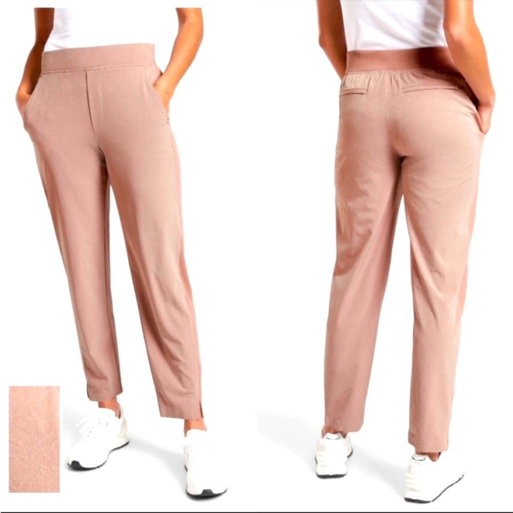 Athleta Brooklyn Textured Ankle Grain Cano Mocha Latte Pants
